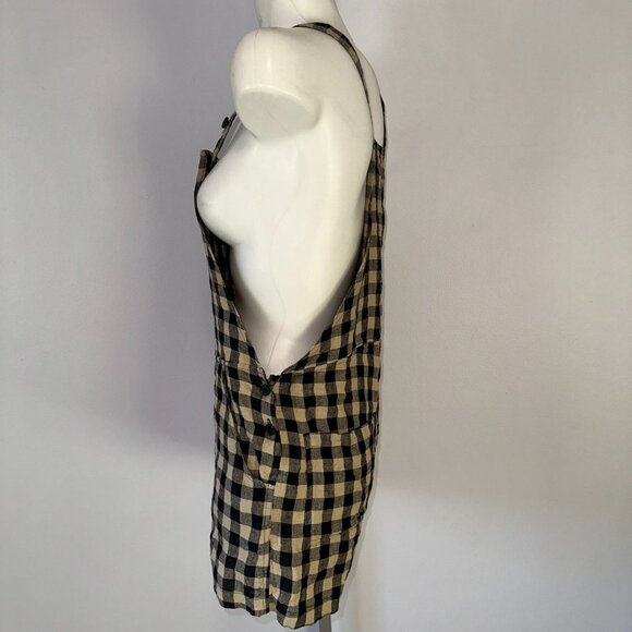 Pyne & Smith No 11 Linen Shortalls Gingham Montmartre Size XS Lagenlook Overalls - Picture 5 of 5